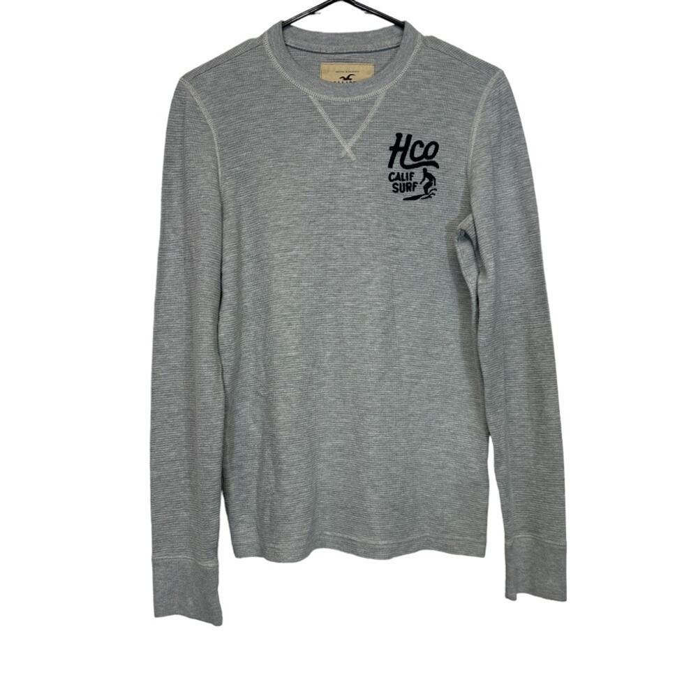 Hollister Gray Long Sleeve Thermal Pullover Tee Shirt Size M‎